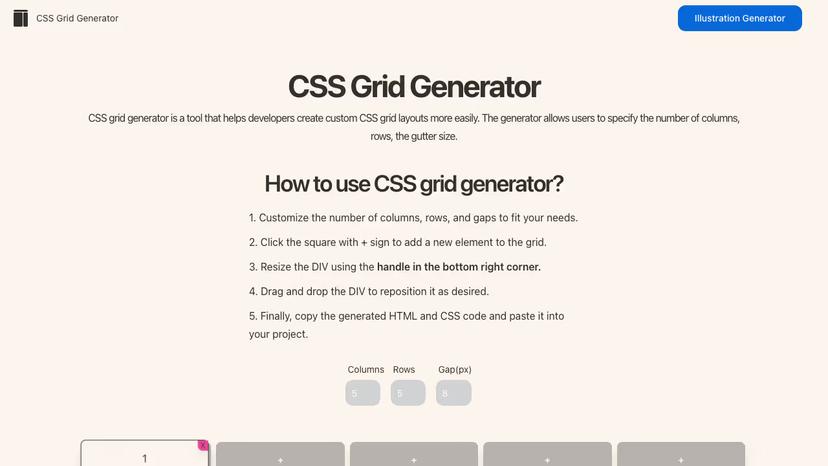 Picture of CSS Grid Generator