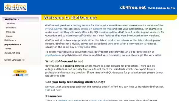 Picture of Db4free.net