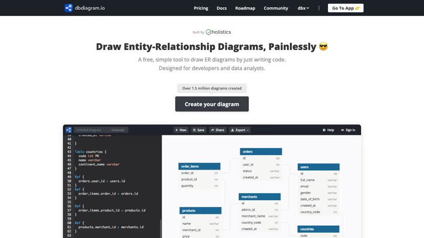 Picture of DBdiagram.io