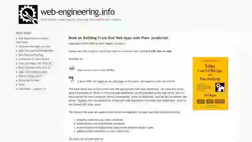 Picture of Book on Building Front-End Web Apps with Plain JavaScript